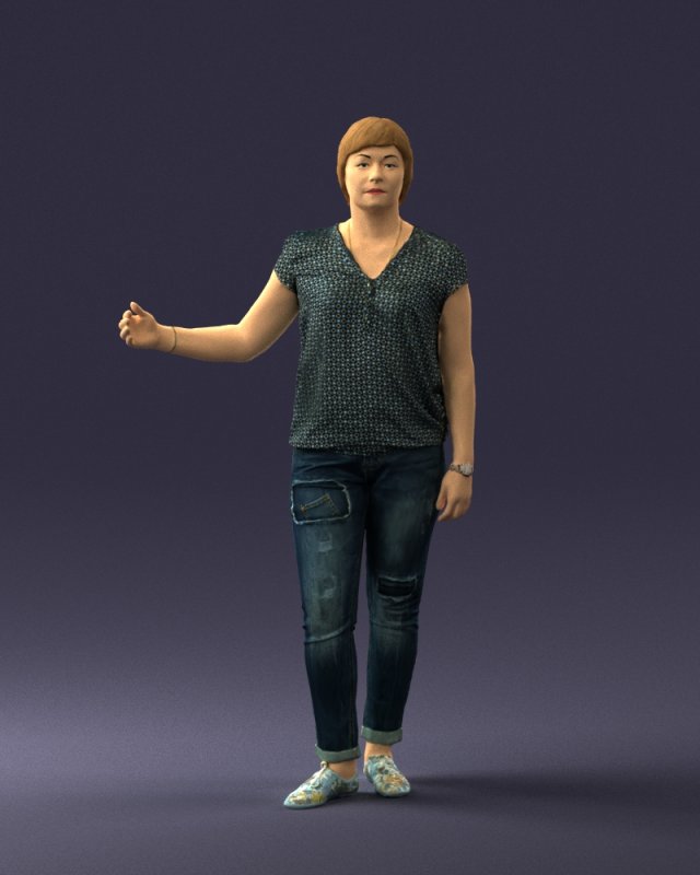 woman in jeans with short hair 0367 3D मॉडल .c4d .max .obj .3ds .fbx .stl .blend 