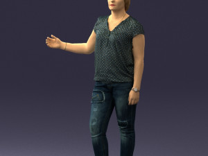 woman in jeans with short hair 0367 3D मॉडल