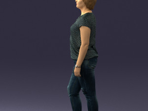 woman in jeans with short hair 0367 3D मॉडल