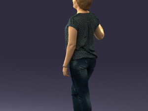 woman in jeans with short hair 0367 3D मॉडल