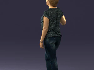woman in jeans with short hair 0367 3D Model