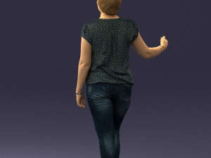 woman in jeans with short hair 0367 3D मॉडल