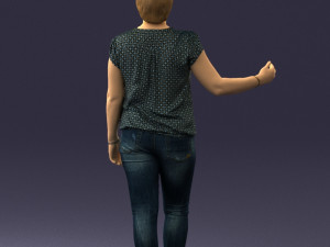 woman in jeans with short hair 0367 3D मॉडल