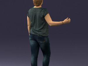 woman in jeans with short hair 0367 3D मॉडल