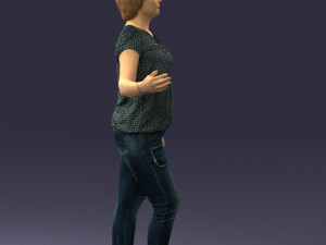 woman in jeans with short hair 0367 3D मॉडल