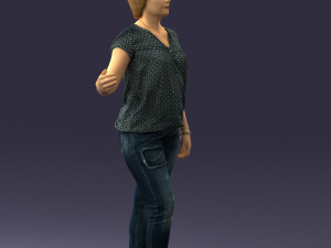 woman in jeans with short hair 0367 3D मॉडल