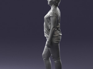 woman in jeans with short hair 0367 3D मॉडल