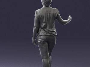 woman in jeans with short hair 0367 3D मॉडल