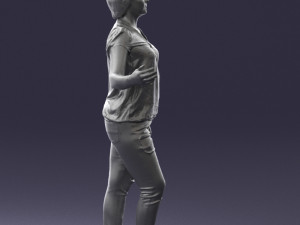 woman in jeans with short hair 0367 3D मॉडल