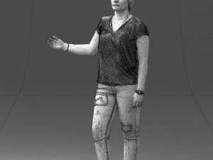 woman in jeans with short hair 0367 3D मॉडल