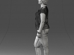 woman in jeans with short hair 0367 3D मॉडल