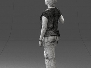 woman in jeans with short hair 0367 3D मॉडल