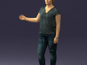 woman in jeans with short hair 0367 3d print ready 3D Print Model