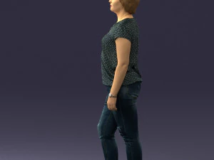 woman in jeans with short hair 0367 3d print ready 3D Print Model