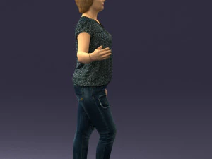 woman in jeans with short hair 0367 3d print ready 3D Print Model