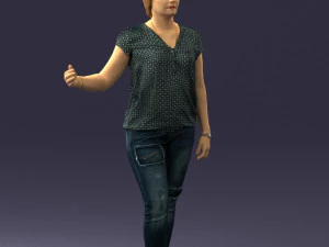 woman in jeans with short hair 0367 3d print ready 3D Print Model