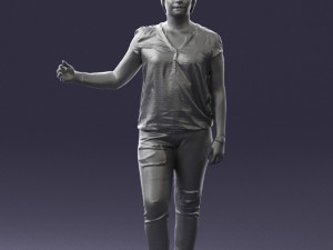 woman in jeans with short hair 0367 3d print ready 3Dプリントモデル