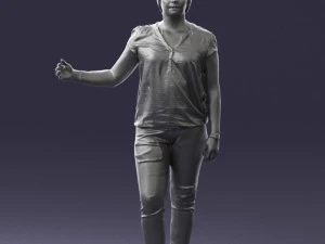 woman in jeans with short hair 0367 3d print ready 3D Print Model