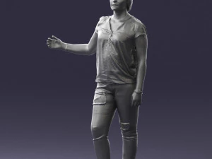 woman in jeans with short hair 0367 3d print ready 3D Print Model