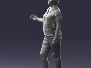 woman in jeans with short hair 0367 3d print ready 3D Print Model