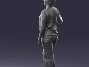 woman in jeans with short hair 0367 3d print ready 3D Print Model