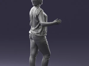 woman in jeans with short hair 0367 3d print ready 3D Print Model