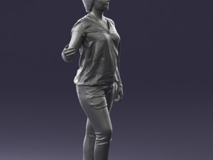 woman in jeans with short hair 0367 3d print ready 3Dプリントモデル