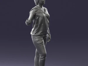 woman in jeans with short hair 0367 3d print ready 3D Print Model