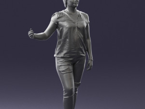 woman in jeans with short hair 0367 3d print ready 3Dプリントモデル