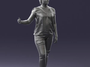 woman in jeans with short hair 0367 3d print ready 3D Print Model