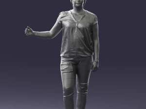 woman in jeans with short hair 0367 3d print ready 3D Print Model