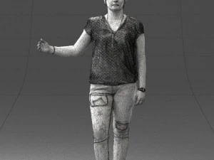woman in jeans with short hair 0367 3d print ready 3D Print Model