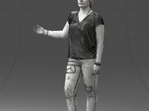 woman in jeans with short hair 0367 3d print ready 3D Print Model