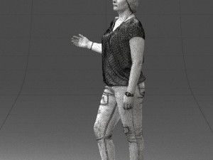 woman in jeans with short hair 0367 3d print ready 3Dプリントモデル
