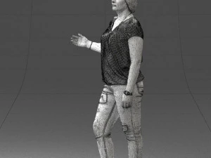 woman in jeans with short hair 0367 3d print ready 3D Print Model