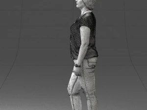 woman in jeans with short hair 0367 3d print ready 3D Print Model
