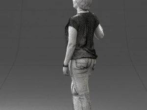 woman in jeans with short hair 0367 3d print ready 3D Print Model