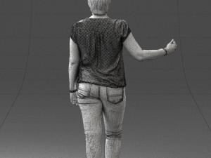 woman in jeans with short hair 0367 3d print ready 3Dプリントモデル