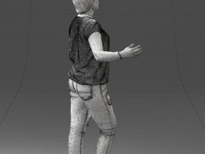 woman in jeans with short hair 0367 3d print ready 3Dプリントモデル