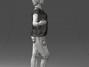 woman in jeans with short hair 0367 3d print ready 3Dプリントモデル