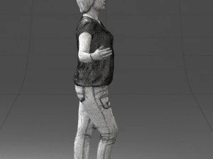 woman in jeans with short hair 0367 3d print ready 3D Print Model