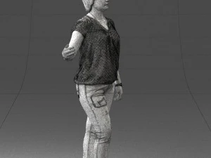 woman in jeans with short hair 0367 3d print ready 3D Print Model