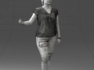 woman in jeans with short hair 0367 3d print ready 3D Print Model