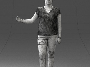 woman in jeans with short hair 0367 3d print ready 3Dプリントモデル