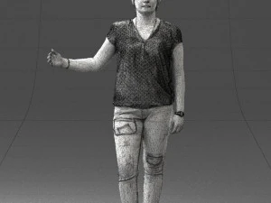 woman in jeans with short hair 0367 3d print ready 3D Print Model