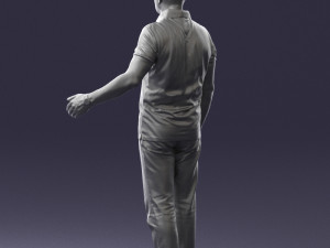 man in jeans with a bald head 0366 3D-Modell