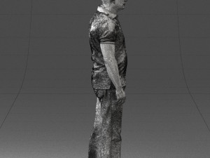 man in jeans with a bald head 0366 3D-Modell