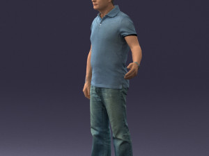man in jeans with a bald head 0366 3d print ready 3D Print Model