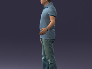 man in jeans with a bald head 0366 3d print ready 3D Print Model