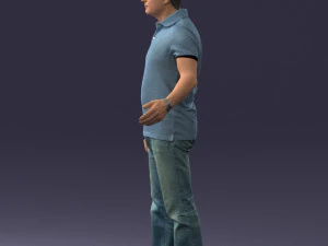 man in jeans with a bald head 0366 3d print ready 3D Print Model